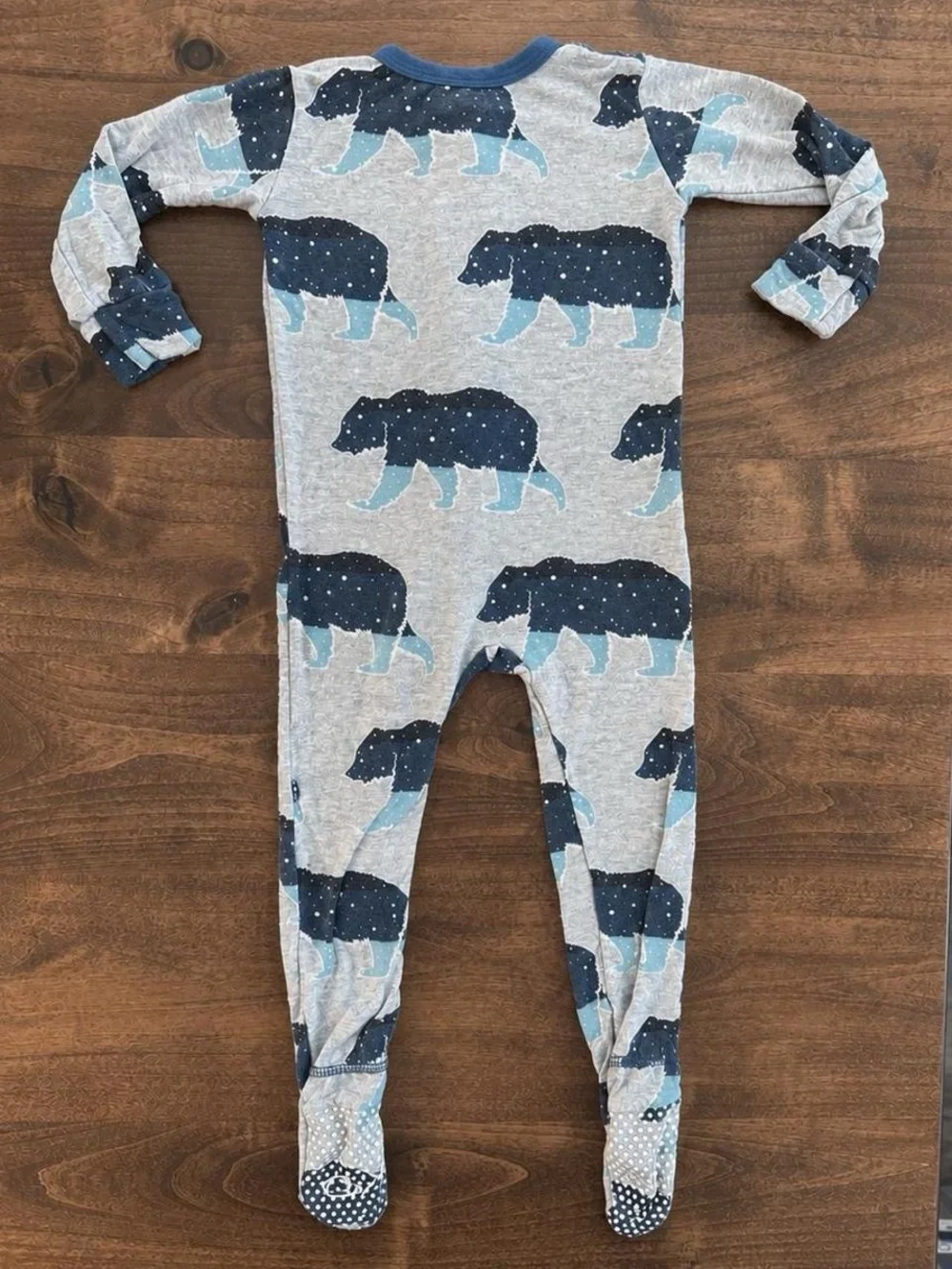 Kickee Pants Bamboo Star Constellation Bear Zipper Footie Onesie Pajamas 12-18 M